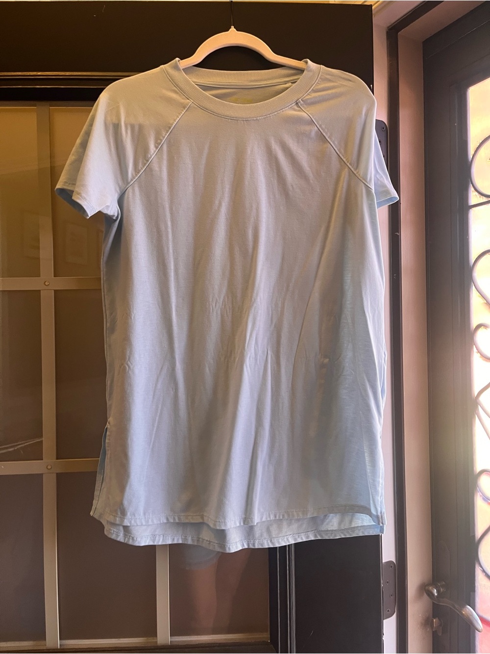 Women’s Tek gear Light Blue Short-Sleeve Crew Neck tunic shirt